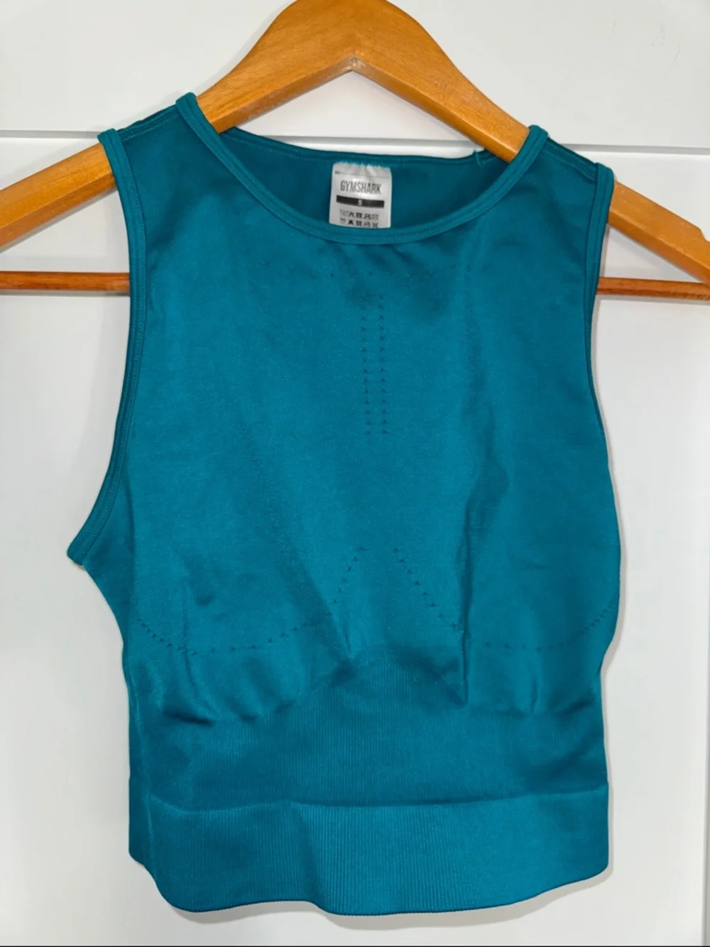 Gymshark Teal Seamless Crop Tank size Small - Picture 1 of 3